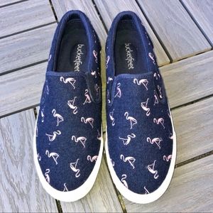 BUCKET FEET | New Navy & Pink Flamingo Shoes